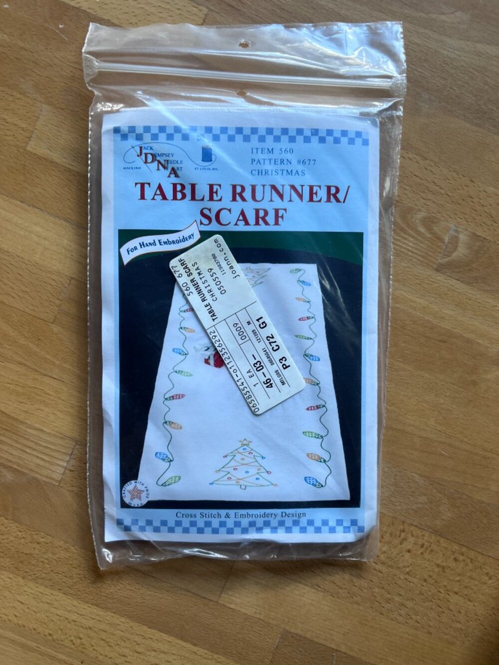 Christmas Table Runner Cross Skitch and Embroidery Design Kit Hand Embroidery